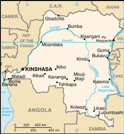 Map of Congo, Democratic Republic of the